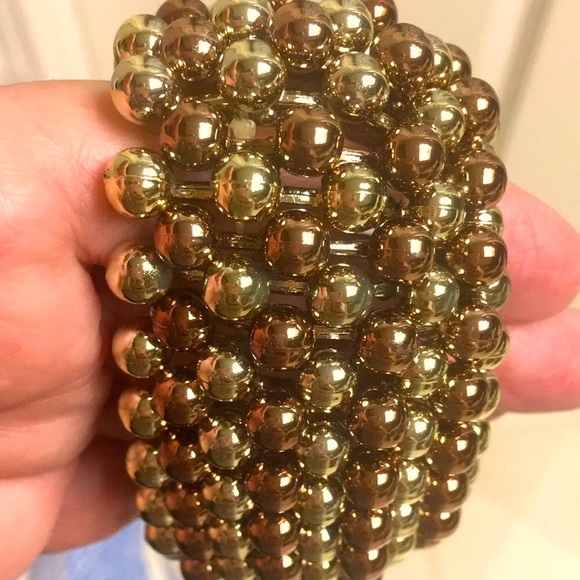 GOLD/COPPER BEADED BRACELET - Picture 7 of 9